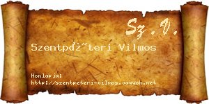 Szentpéteri Vilmos névjegykártya