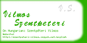 vilmos szentpeteri business card